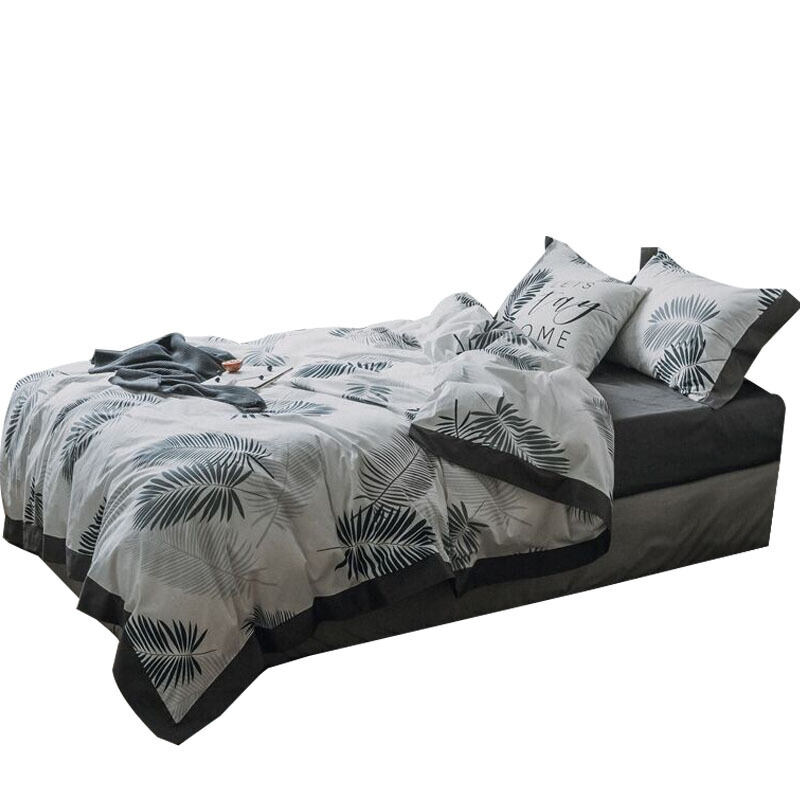 ins北欧简约小清新四件套棉1.8m网红被套学生宿舍床单4件套