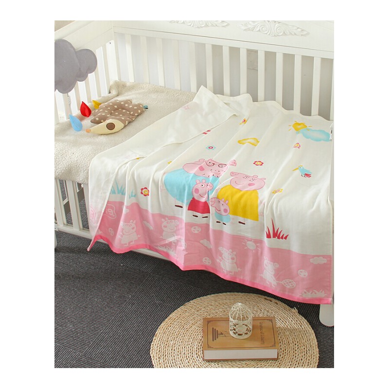 婴儿浴巾棉儿夏凉2层薄款纱布毛巾被儿童夏季宝宝被子盖毯