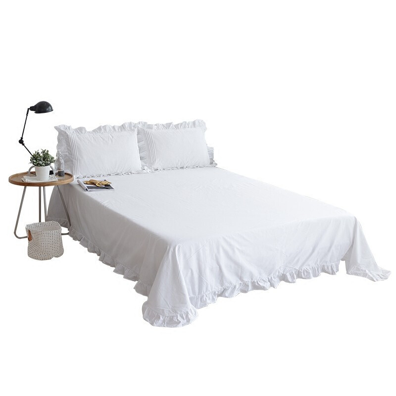 床单单件床单枕套三件套1.8米1.5m双人纯色加厚被单