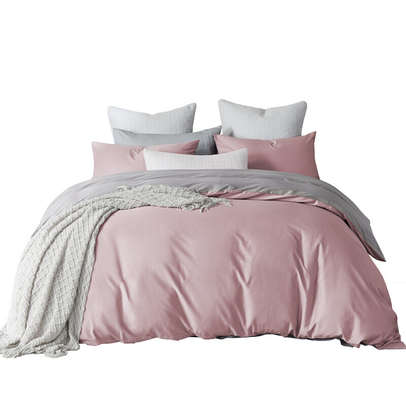 床上四件套棉床单被套1.8m床笠贡缎三件套纯色床上用品