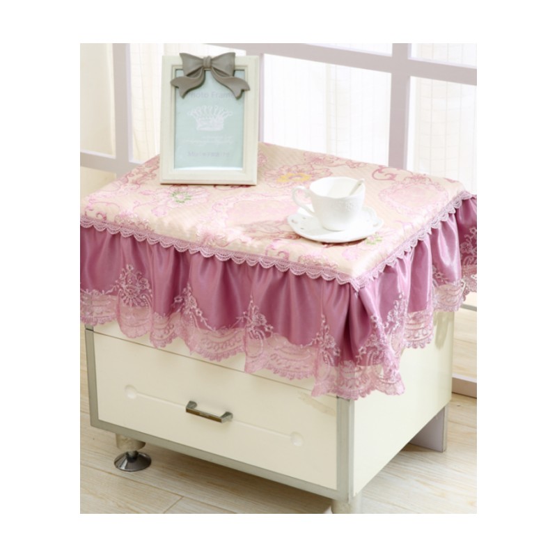 床头柜盖布防尘布欧式布艺蕾丝床头柜罩盖巾桌布床头柜套多用巾