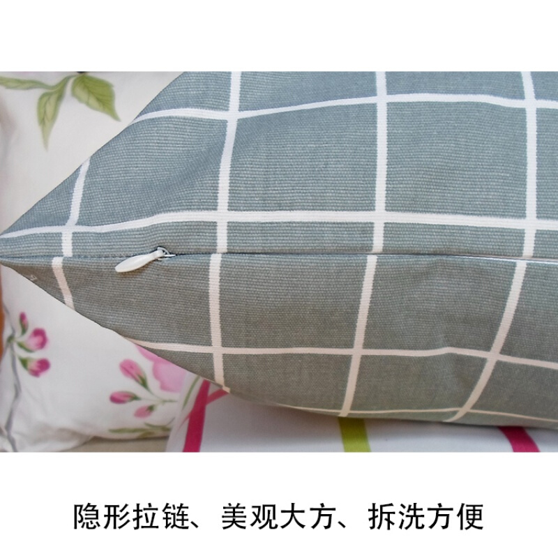 棉抱枕套不含芯沙靠垫套床头靠枕套正方形大靠背套长方形定做