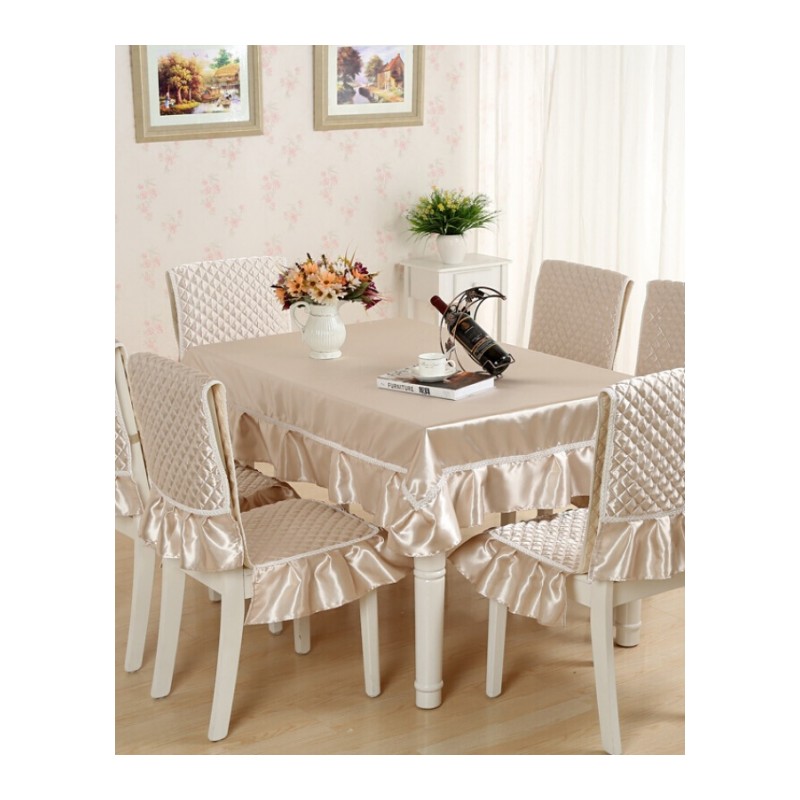 新款布艺餐桌布餐椅垫坐垫椅子套装大款座垫靠背餐桌罩餐桌椅套装高贵紫槐花棉
