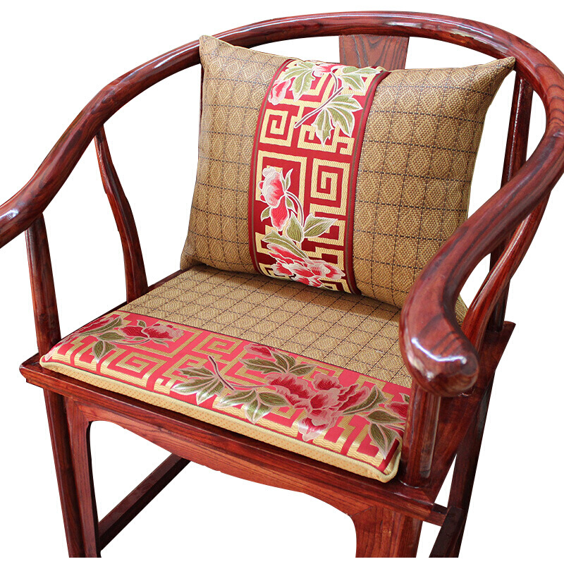 夏季沙坐垫实木凉席餐椅垫夏天中式太师椅藤席防滑棕垫定做