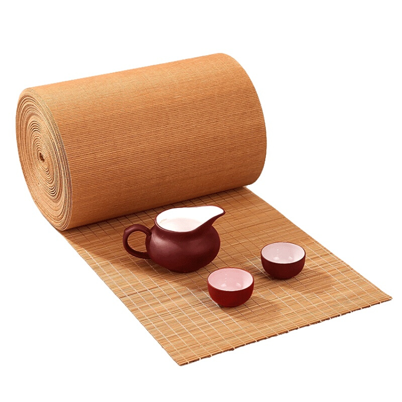 茶席竹席泡茶垫制桌垫禅意日式防水竹帘功夫茶桌旗是中式复古席垫