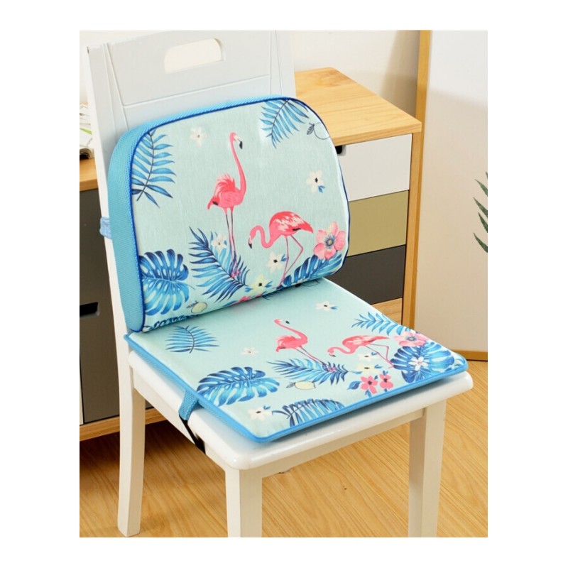 卡通记忆棉坐垫可拆洗加厚学生坐垫夏季办公室椅垫腰靠西瓜红香蕉猴