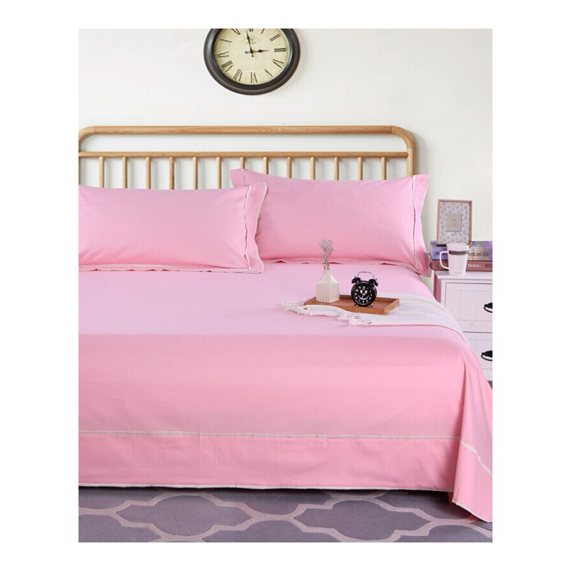 纯色床单单人简约单件枕套床单三件套双人1.8米1.5m