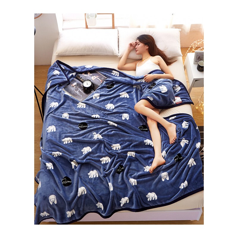 夏季毛毯空毯法兰绒毯子午睡毯单人双人珊瑚绒盖毯毛巾被薄被子