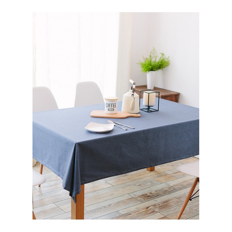 日式纯色书桌布防水餐桌布布艺素色棉麻长方形正方形茶几台布