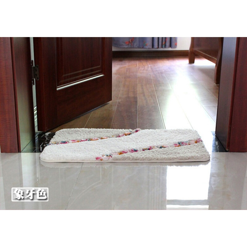 家用地毯垫进垫子卧房地垫卫浴吸水脚垫厕所卫生间防水防滑垫乳白色象牙色