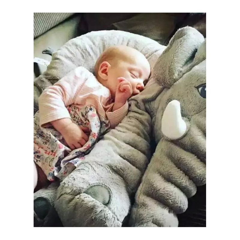 ins大象抱枕毛绒玩具公仔毯子两用宝宝安抚陪睡玩偶午睡被子灰色大象