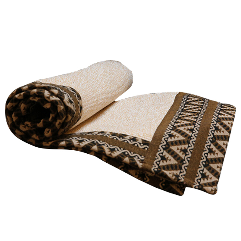民族复古风棉麻纯色编织沙坐垫亚麻厚实中式坐垫布艺四季沙巾