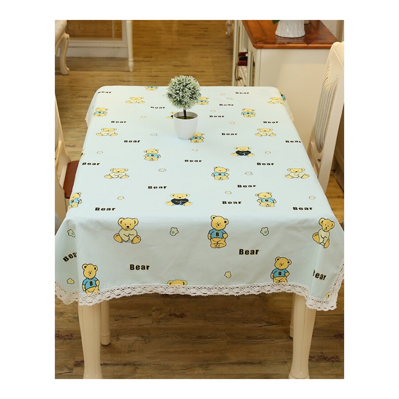学校幼儿园桌布纯棉加厚老粗布帆布长方形餐桌布茶几台布花边亚麻格子花边