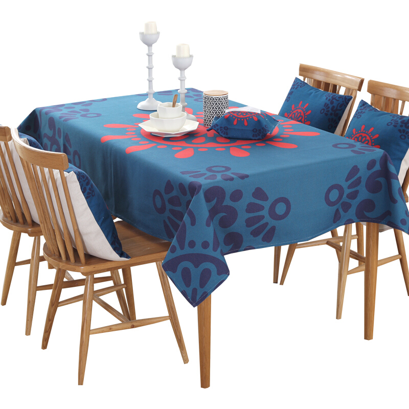 布艺棉麻餐桌布民族风布艺日式家用台布长方形茶几布圆形桌布