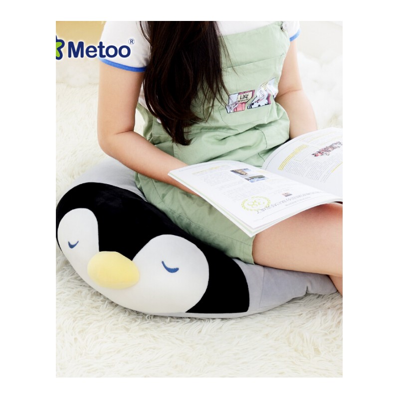 Metoo/咪兔动物趴趴枕企鹅抱枕小公仔毛绒玩具玩偶布娃娃女企鹅