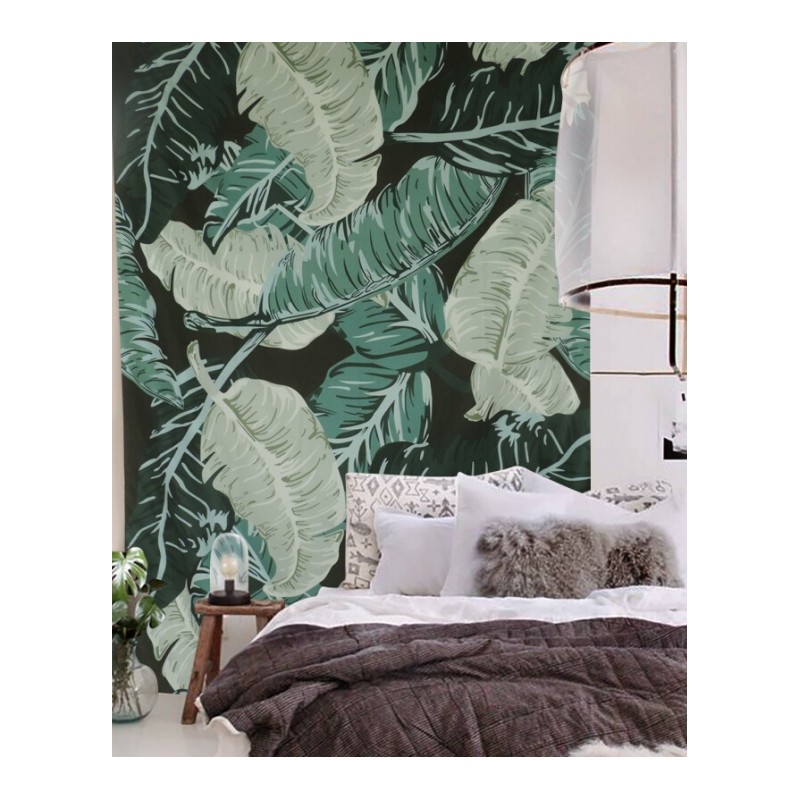 北欧植物芭蕉叶艺术挂布休闲挂毯沙滩巾室内装饰桌布窗帘壁饰