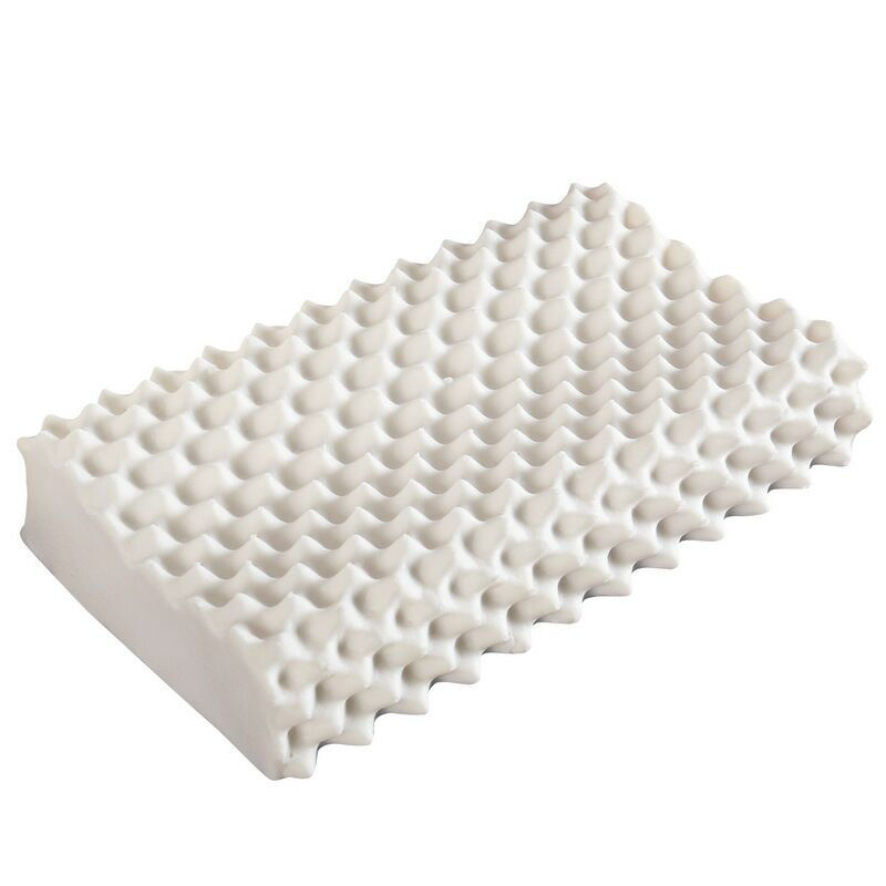 新款泰国乳胶枕头 V牌护颈枕进口枕芯按摩枕头 白色