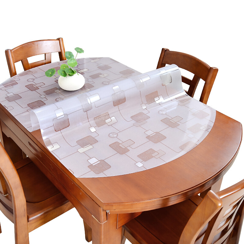 椭圆形桌布桌面保护膜透明软玻璃塑料PVC软玻璃伸缩折叠桌垫胶垫