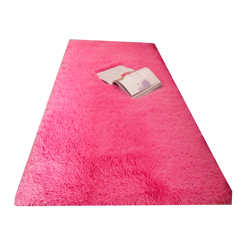 短绒垫风格清新床边地毯长毛绒白色长方形超大保暖长条吸水