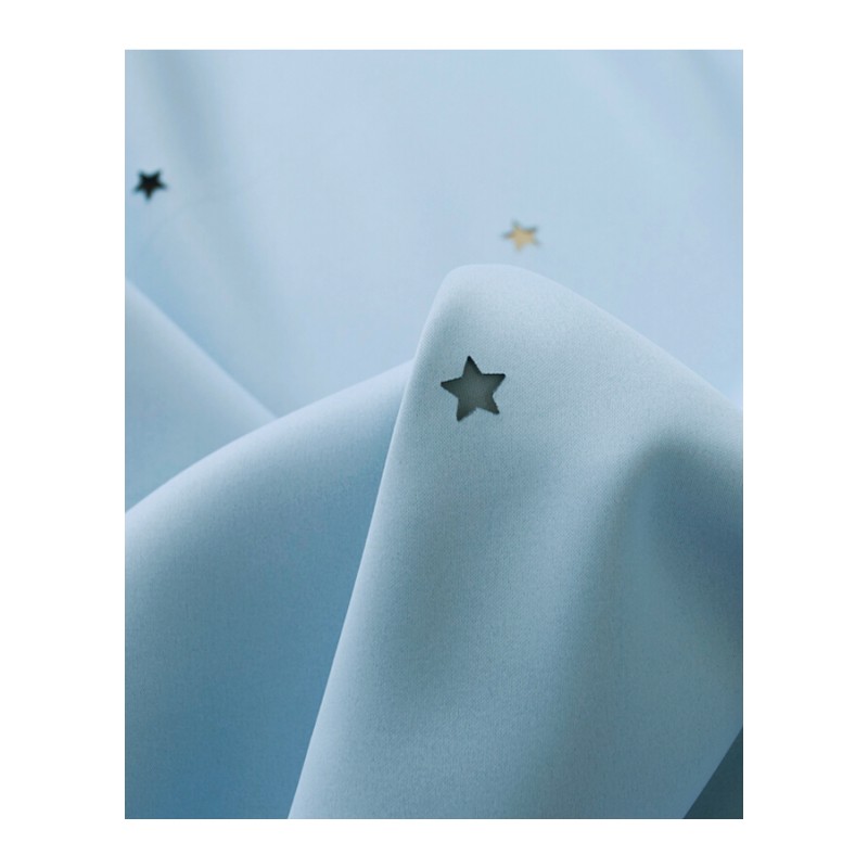 韩式小星星梦幻双层窗帘公主房飘窗客厅卧室遮光窗帘窗纱成品定制