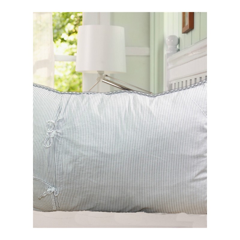 男生蓝色灰色欧式枕头纯棉绗缝枕套浅灰色星星款枕套50CMX70CM