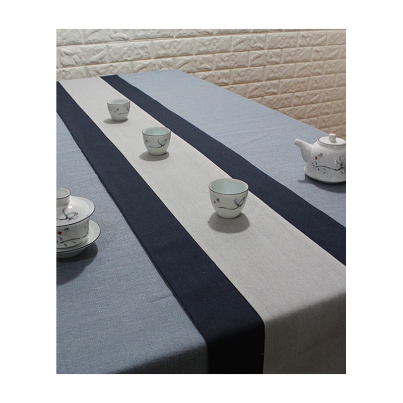 中式桌旗纯色茶席文艺素色棉麻日式茶桌布国学馆桌布茶艺表演茶巾