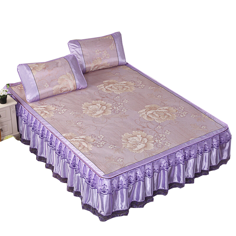韩版公主风床裙冰丝凉席空1.8夏凉席子夏天蕾丝1.5米可拆卸床罩