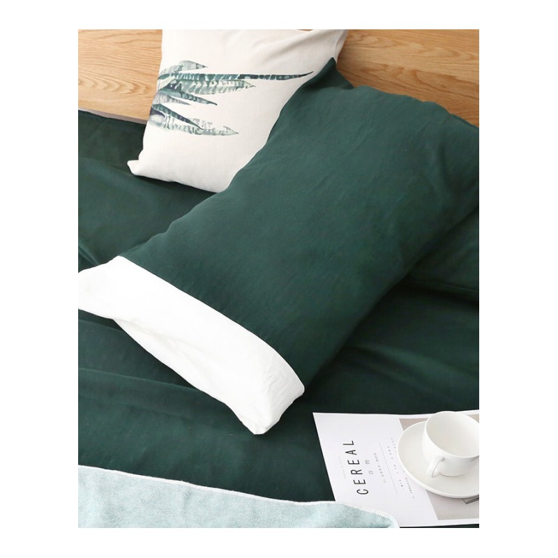 麻席子凉席棉麻纯亚麻加厚三件套枕套床单纯色粗布软席可机洗