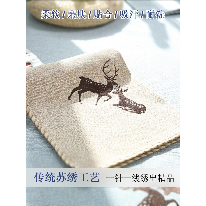 北欧沙垫布艺四季简约实木坐垫现代通用夏季防滑沙套沙巾罩浅灰色纯灰色