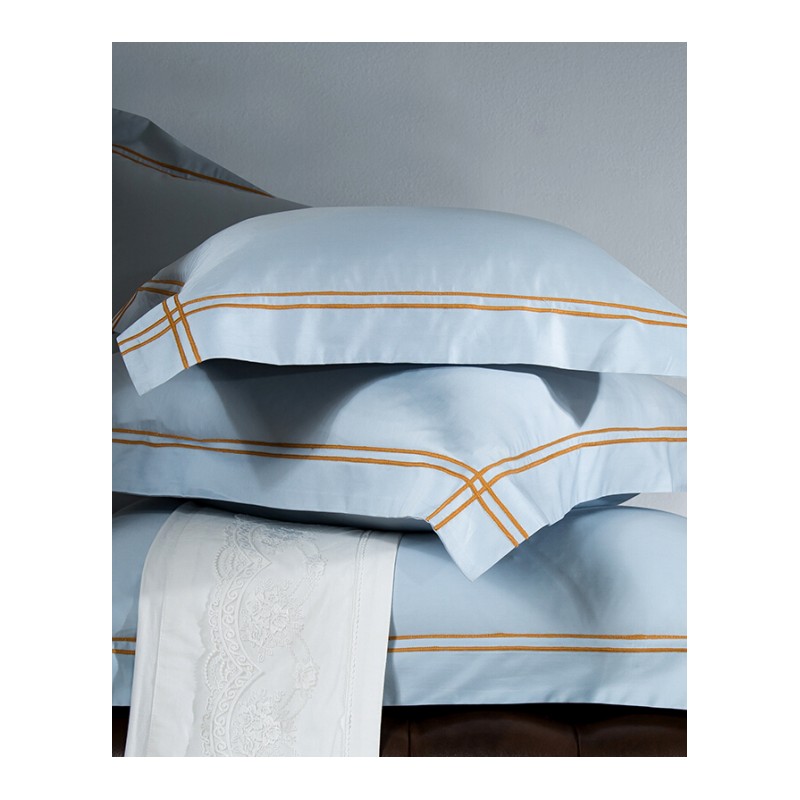简约全棉60支贡缎刺绣长绒棉四件套欧式纯棉床单被套1.8m床上用品
