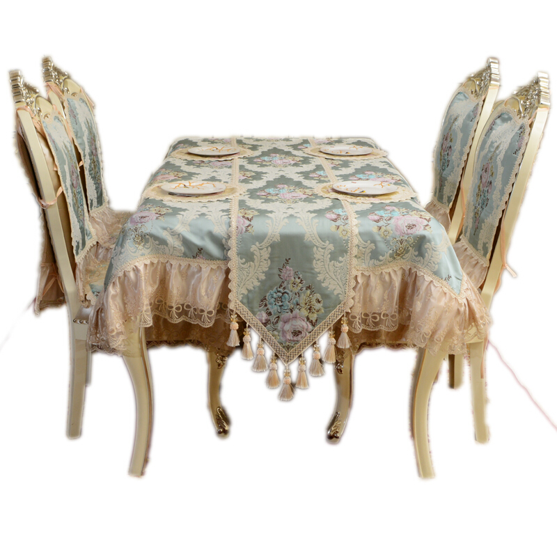 欧式餐艺餐椅垫套装凳罩定做圆桌布美式茶几台布桌旗