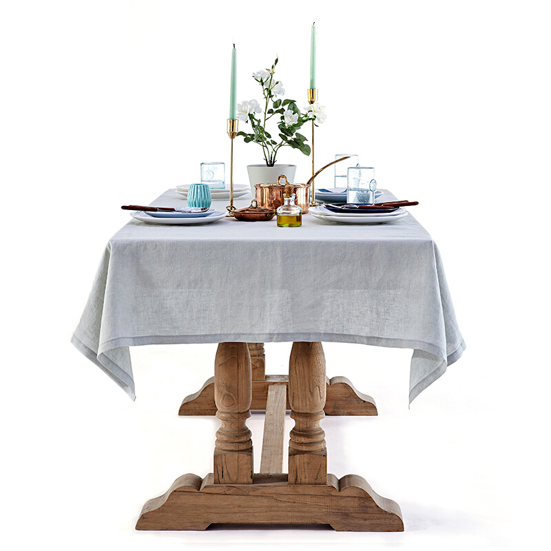 蜡笔派一款与众不同的侘寂之美法式美式北欧风亚麻酵素砂洗餐桌布