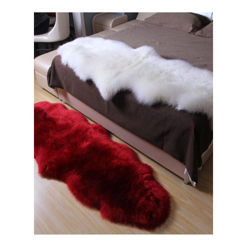 纯羊毛沙地毯冬季沙羊毛坐垫澳毛坐垫皮毛一体卧室床边毯地垫