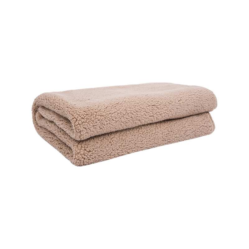 羊羔绒双面绒北欧风盖毯小毛毯午睡毯加厚毯子驼色127cmX178cm
