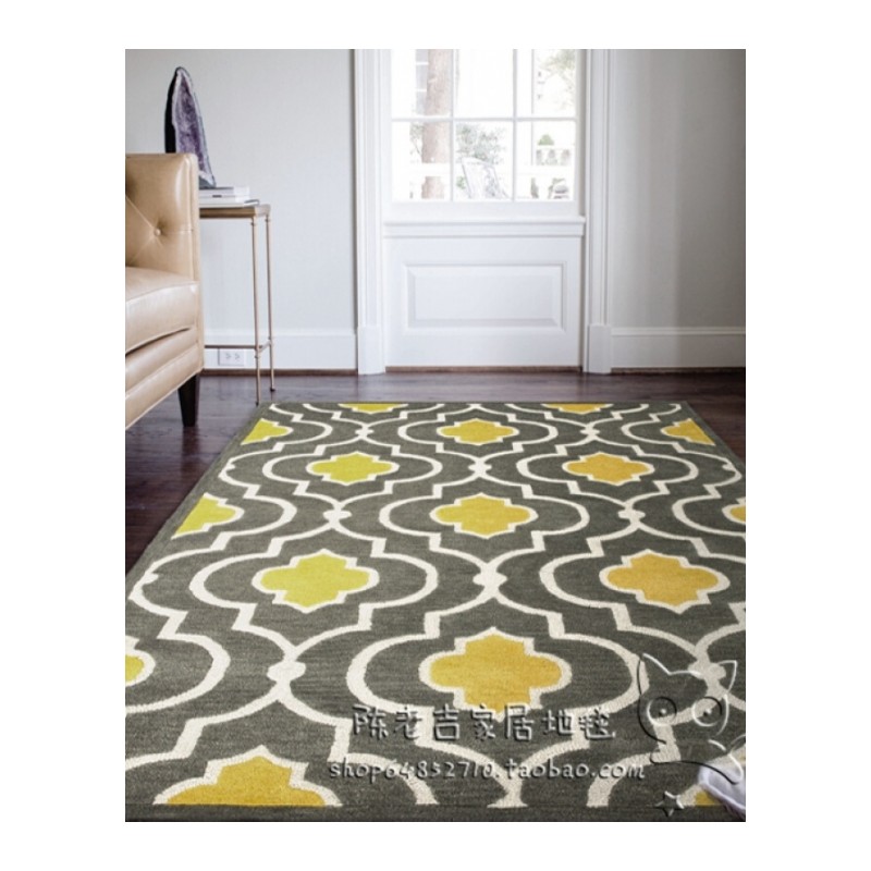 现代蓝色地中海抽象地毯客厅茶几沙地毯卧室床边美式地毯定制