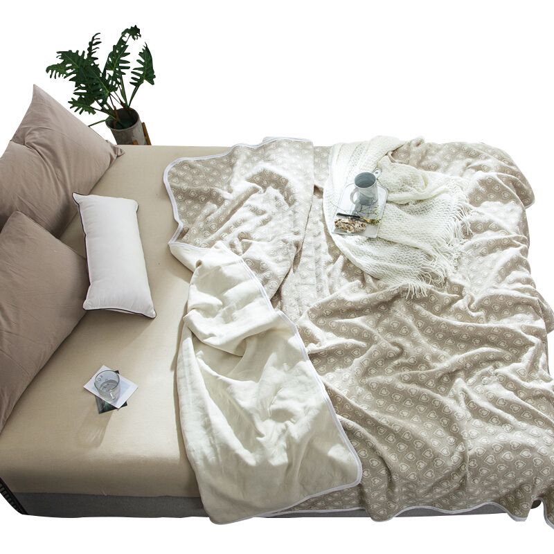 夏季全棉针织毛巾被纯棉毯子单人薄款毛毯双人毛巾毯午睡空盖毯