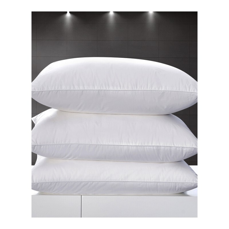 五星级酒店单人纤维枕头枕芯一对拍二羽丝全棉护颈枕家用