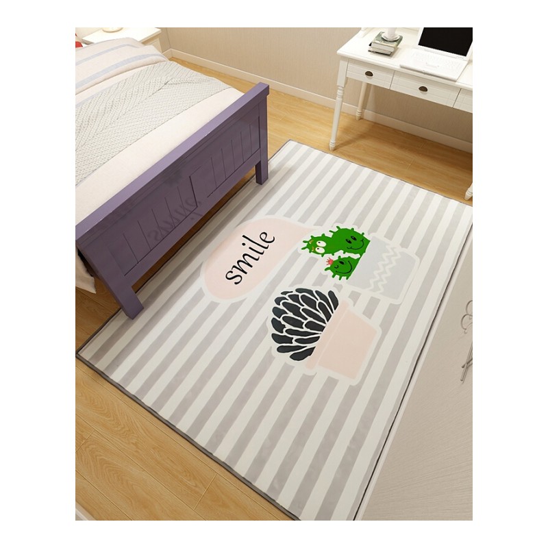 北欧简约客厅地毯卧室可爱满铺房间床边小地毯儿童房地毯垫可机洗