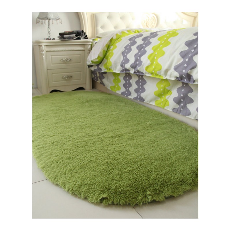 床边地毯椭圆形现代简约卧室垫客厅满铺房间可爱美少女公主粉地毯