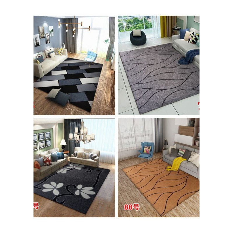 加密加厚亮丝客厅茶几地毯卧室床边地毯简约现代北欧风格图案地毯