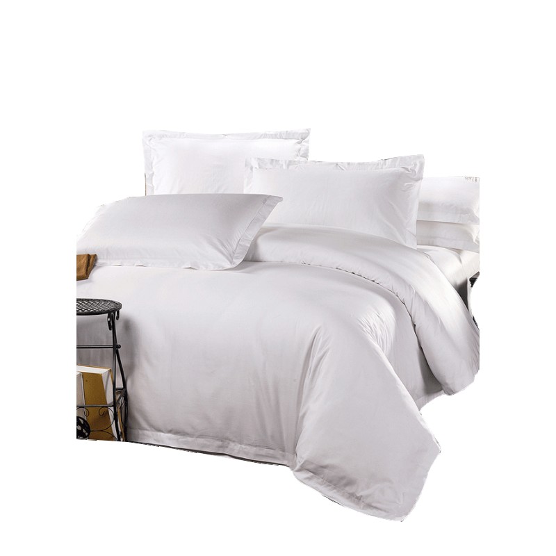 60支棉四件套五星级宾馆酒店床上用品白色被单被套白色四件套
