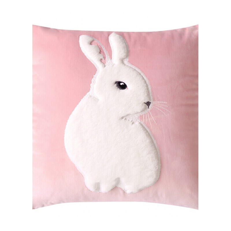 粉色少女心毛绒兔抱枕风毛毛亮片抱枕套靠垫靠枕