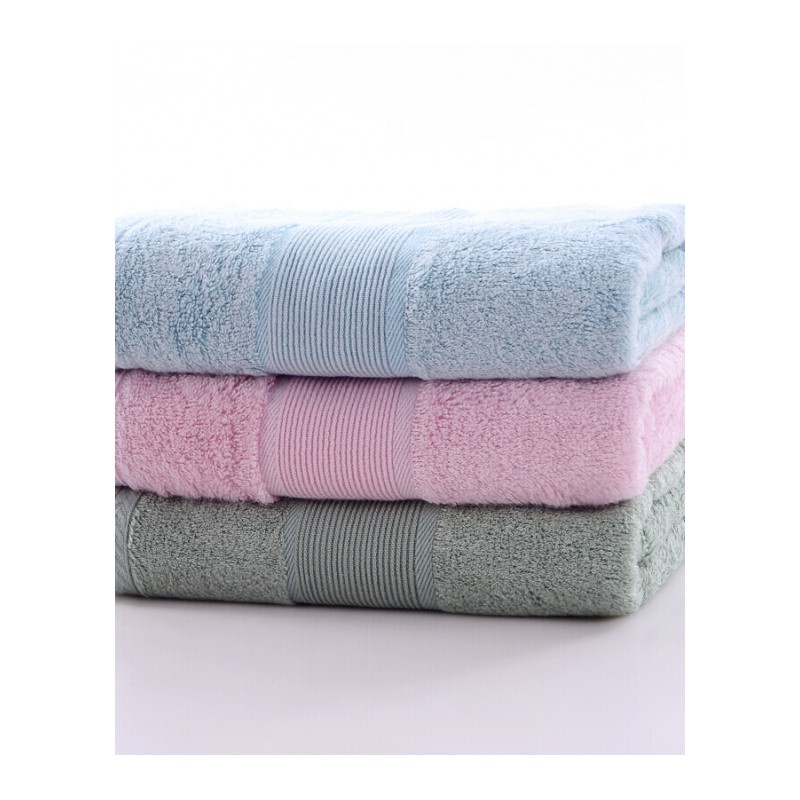 毛巾竹纤维家用洗脸柔软吸水竹炭情侣面巾非纯棉批3条蓝色+粉色+绿色75x34cm