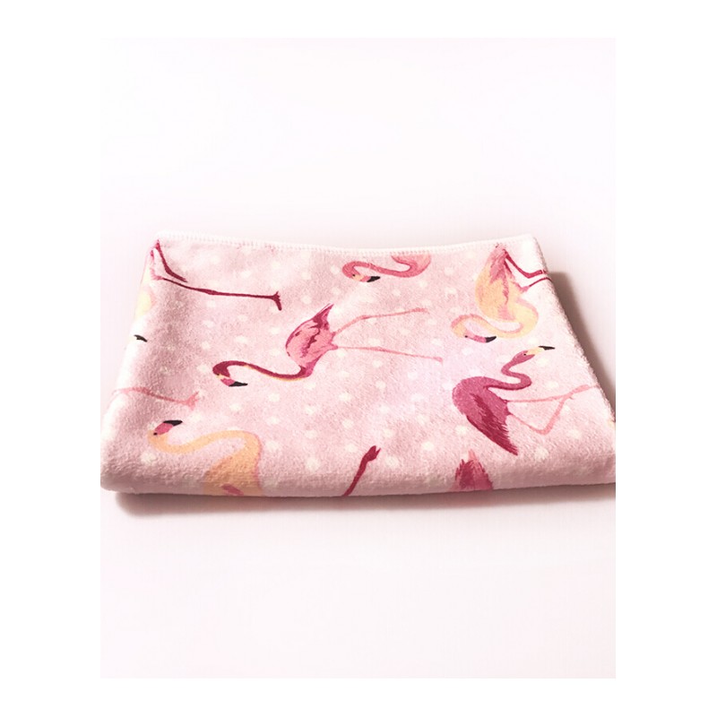 萌趴趴火烈鸟竹纤维少女柔软波点粉色个性卡通吸水柔软毛巾洗脸 火烈鸟粉毛巾(现货) 34x70cm