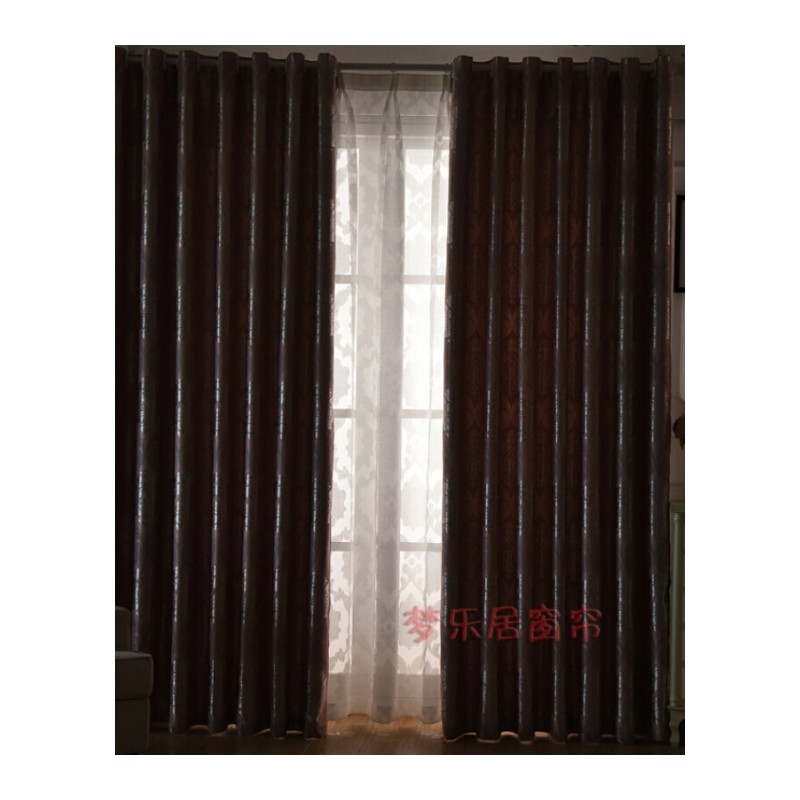 成品隔热窗帘客厅卧室飘窗双面花加厚遮光欧式窗帘2.7米3米高定制