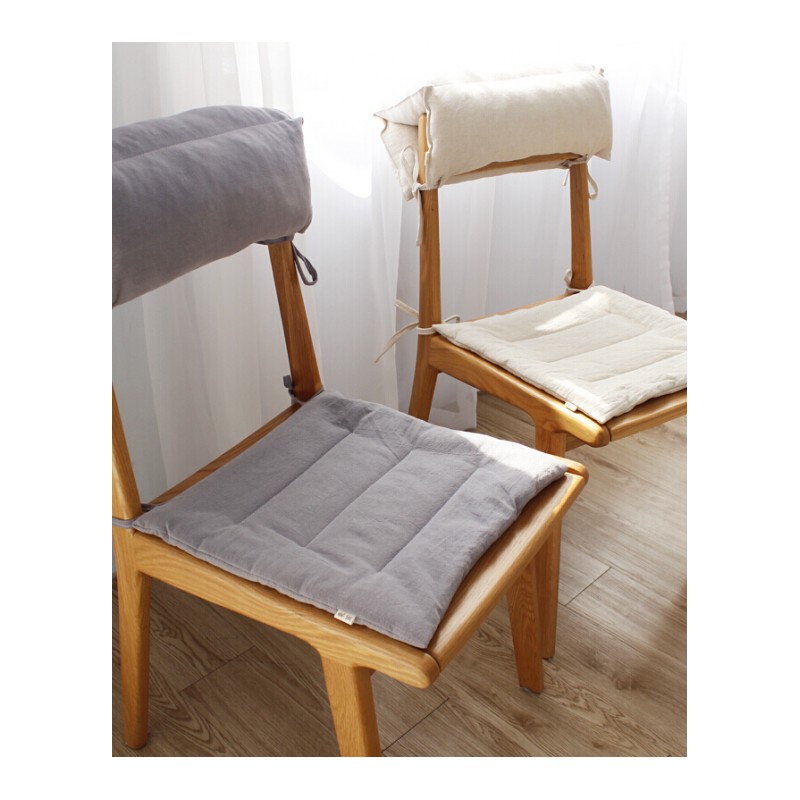 日式素色棉麻坐垫办公室椅垫餐椅垫子榻榻米坐垫学生椅垫纯色布艺