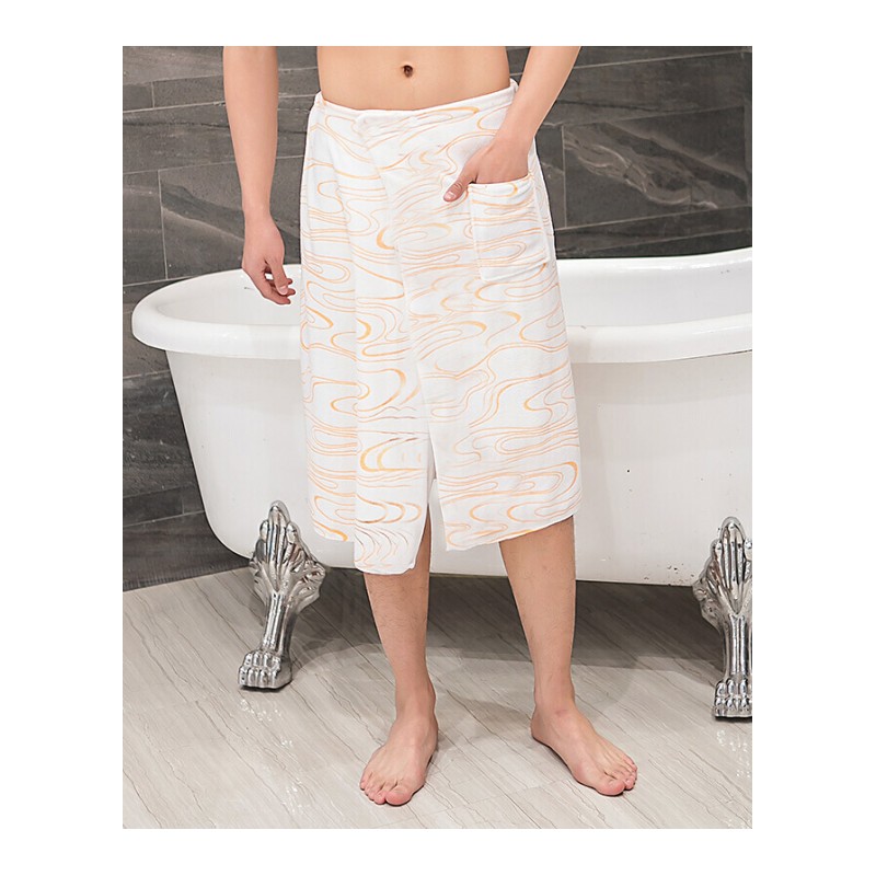 男士浴巾可穿游泳沙滩巾个性韩版可以穿的浴巾比纯棉吸水白色大龙140x75cm