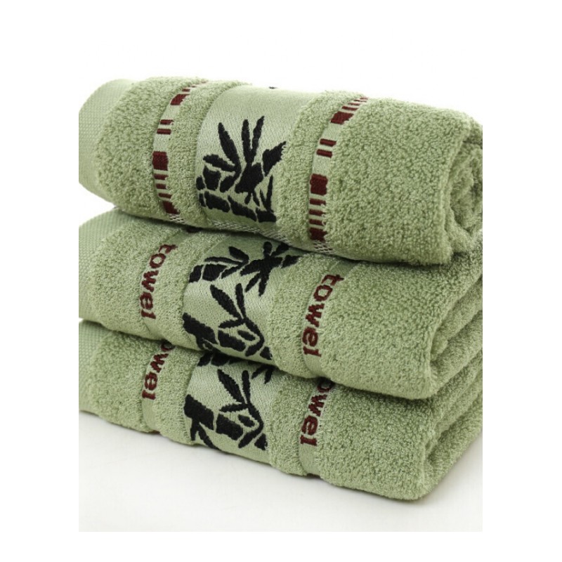 [三条装]加厚竹炭竹纤维毛巾面巾洗脸巾吸水比柔软墨竹款3色3条装34x74cm