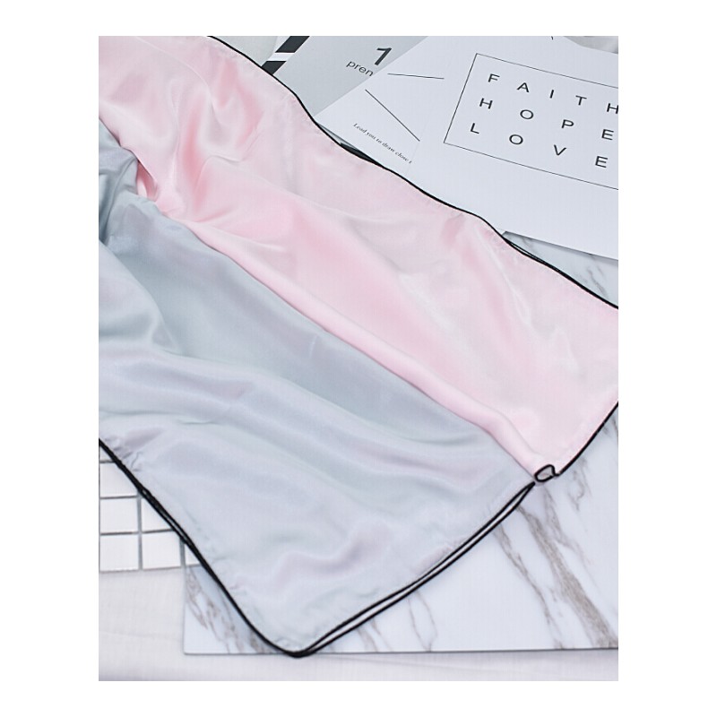DouDou绣花枕套丝绸枕巾记忆乳胶枕头套一对拍二浅粉色枕套单只48cmX74cm