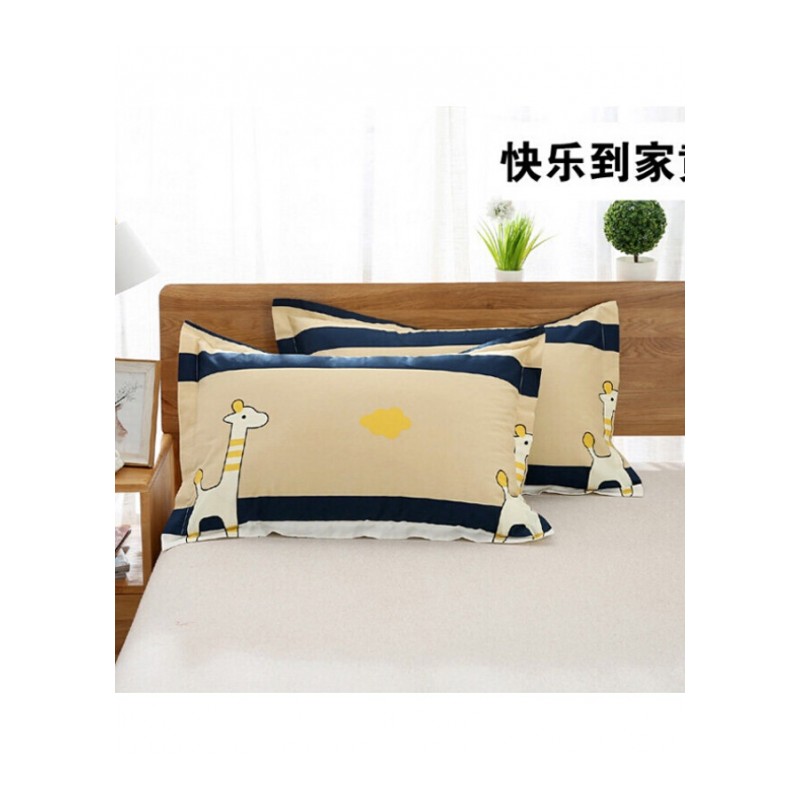 纯棉加厚4874cm单人枕头套枕芯套纯棉卡通枕套一只01快乐到家黄48cmX74cm